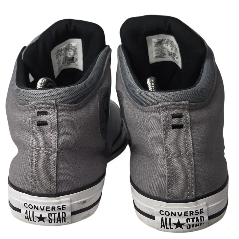 Converse All Star High Street Sneakers Mens 11 Gray White Mid Top Canvas Shoes - Picture 7 of 9